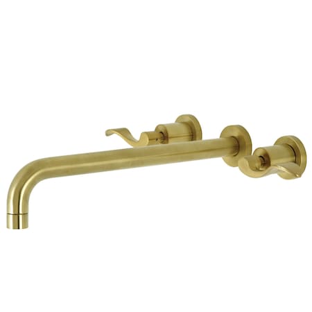 Kingston Brass KS8047DFL Wall Mount Tub Faucet, Brushed Brass KS8047DFL